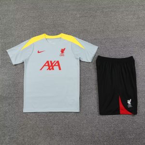 2024/2025 Liverpool Pre-match Training Grey Shirt+Shorts  1:1 Thai Quality