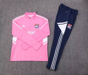 2022/2023 Lyon Half-Pull Training Suit Pink Football Shirt