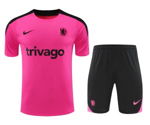 2024/2025 Chelsea Pre-match Training Pink Shirt+Shorts  1:1 Thai Quality