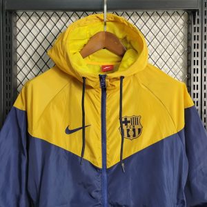 2023/2024 Barcelona Windbreaker Blue And Yellow Jersey