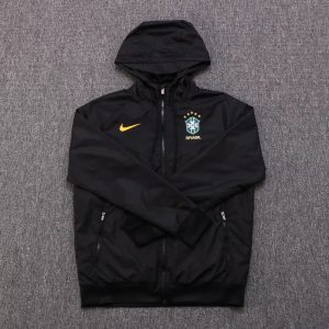 2024 Brazil Windbreaker Black Football Shirt 1:1 Thai Quality