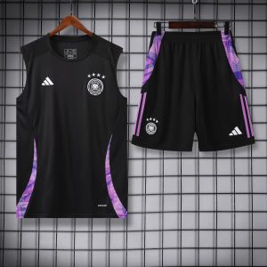 2024 Germany pre-match training Black Jersey+Shorts 1:1 Thai Quality