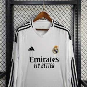 2024/2025 Long Sleeve Real Madrid Home Football Shirt 1:1 Thai Quality