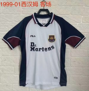 1999/2001 Retro West Ham United Away Football Shirt 1:1 Thai Quality