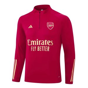 2023/2024 Arsenal Half-Pull Training Suit Red Football Shirt 1:1 Thai Quality