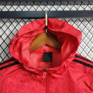 2023/2024 Manchester United Windbreaker Red Black Edge