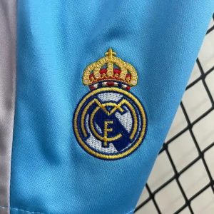 2024/2025 Kids Size Real Madrid Blue Goalkeeper Football Shirt 1:1 Thai Quality