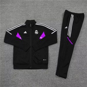 2022/2023 Real Madrid Long Zipped Jacket Black Football Shirt