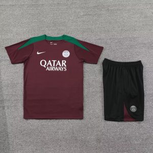 2024/2025 Psg Paris Saint-Germain pre-match training Wine Red Shirt+Shorts 1:1 Thai Quality