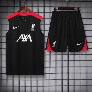 2024/2025 Liverpool Pre-match Training Black Jersey+Shorts  1:1 Thai Quality