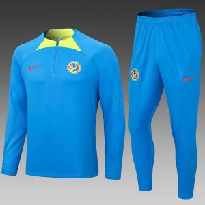 2023/2024 América Half-Pull Training Suit Blue Football Shirt 1:1 Thai Quality